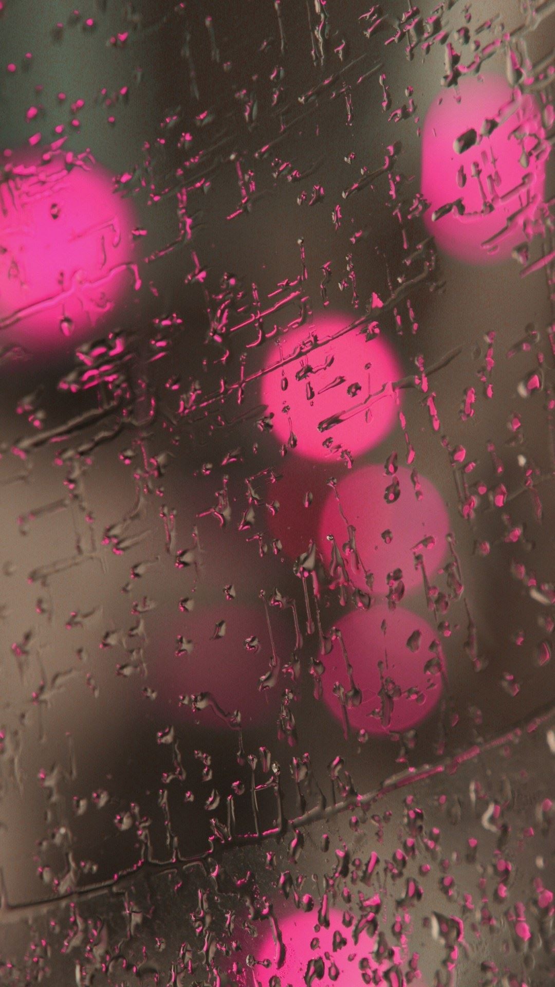 Rain On Glass Pink Lights iPhone Wallpaper resolution 1080x1920