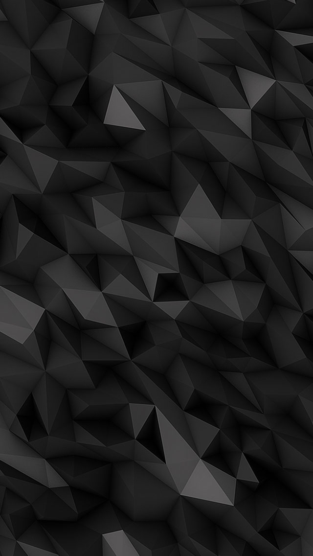 3D Black Polygons Wallpaper iPhone resolution 640x1136
