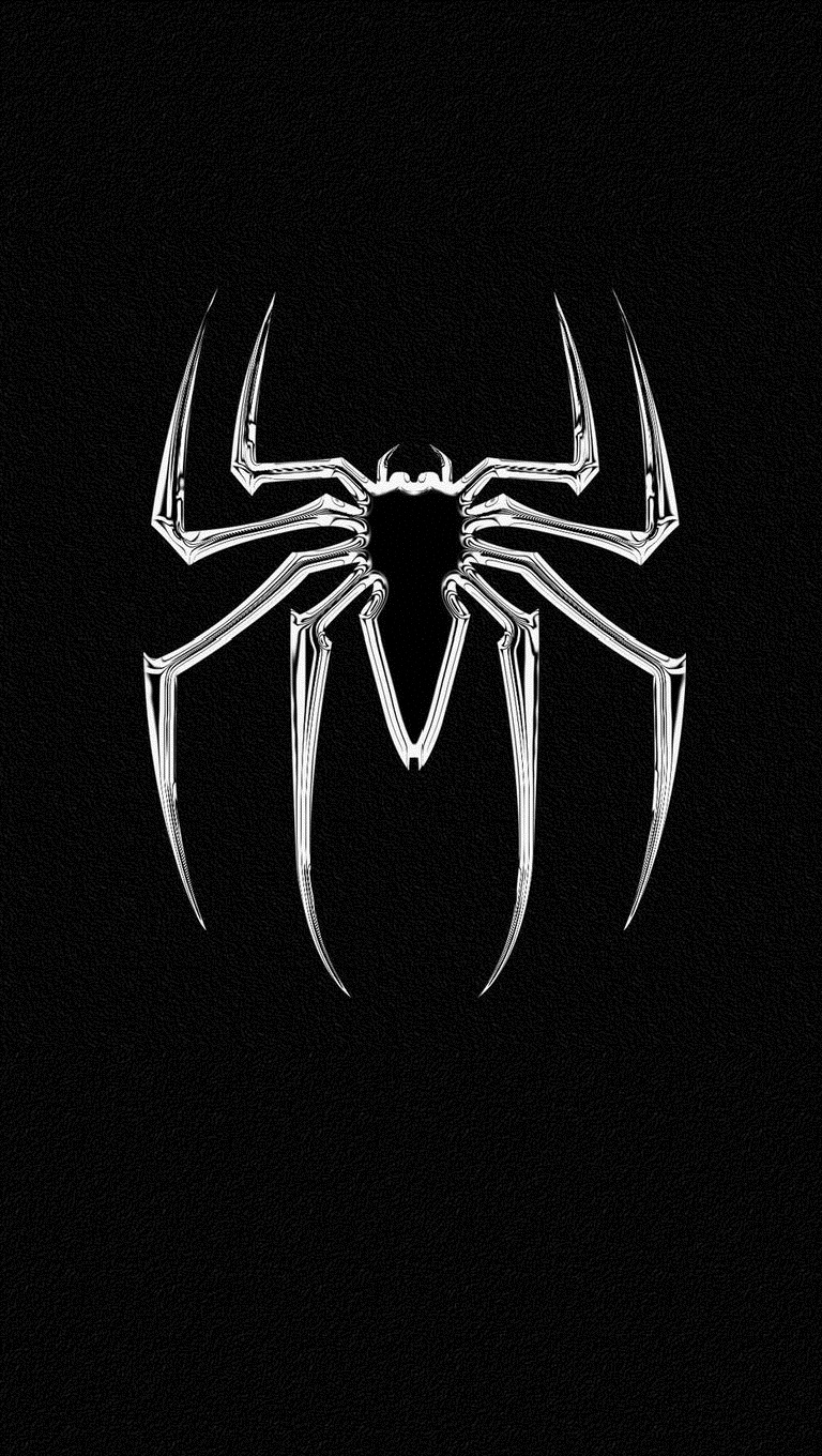 Black White Spiderman logo Wallpaper iPhone resolution 768x1360
