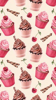 Cherry Cupcake Wallpaper iPhone 7
