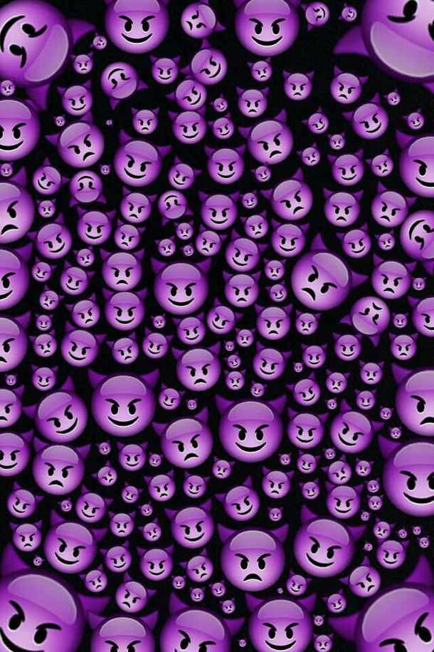 Cute Emoji Purple Wallpaper iPhone resolution 610x915
