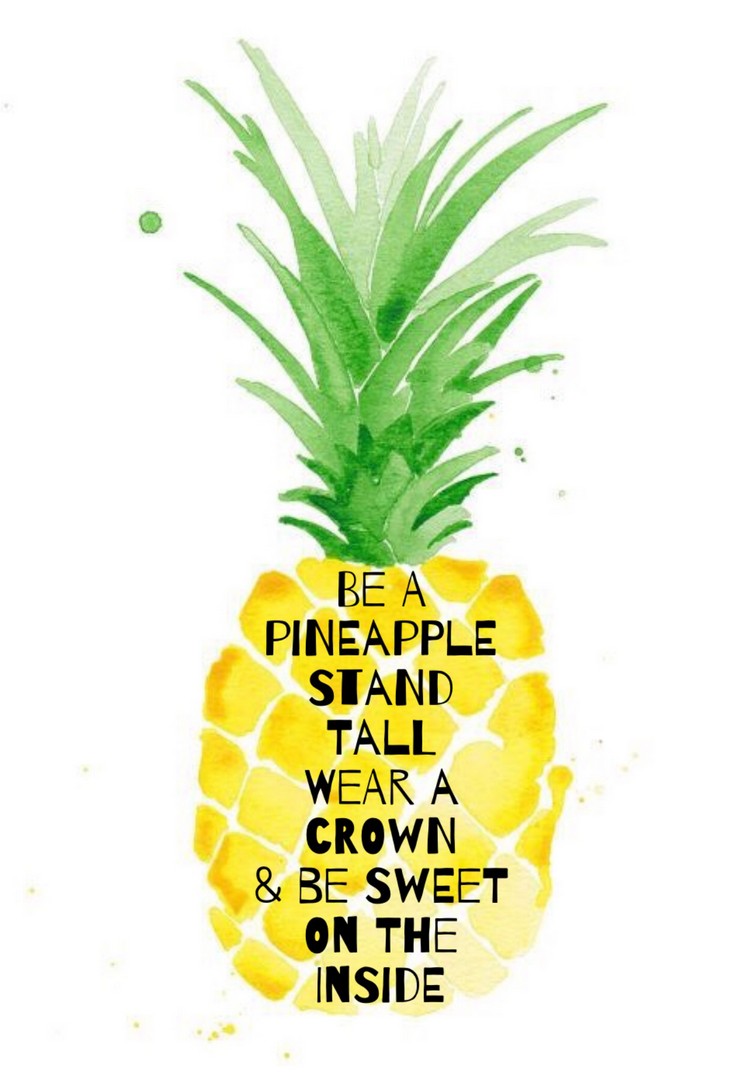 Cute Pineapple Quotes iPhone Wallpaper resolution 745x1080