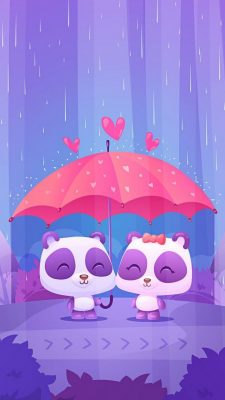 Cute Rain iPhone Wallpaper