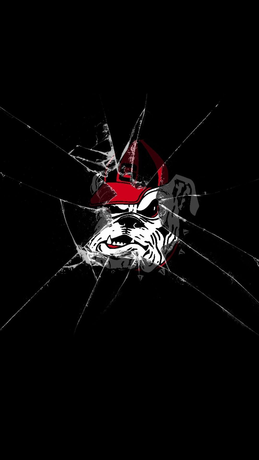 Georgia Bulldogs Broken Screen iPhone Wallpaper