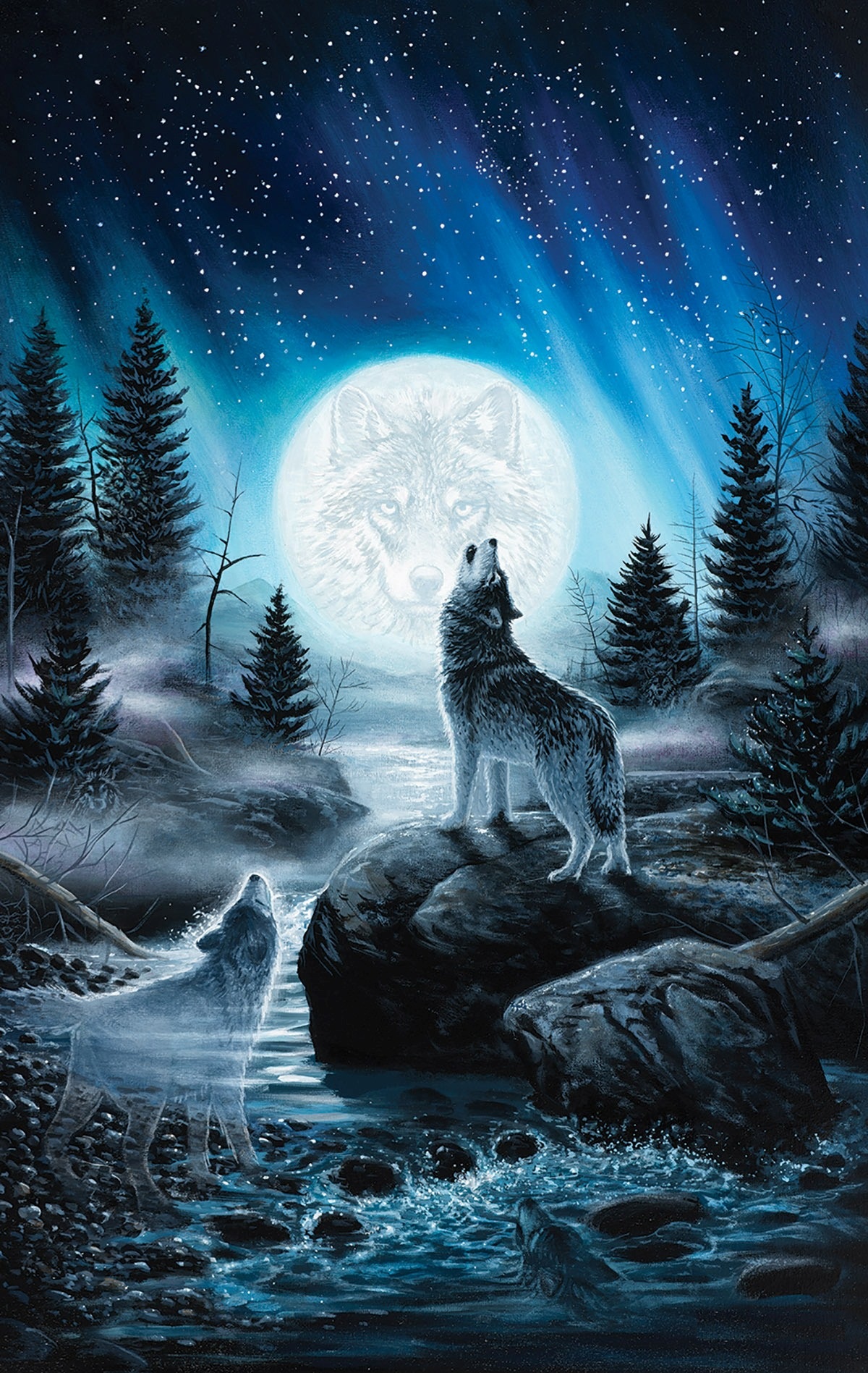 howling wolf art