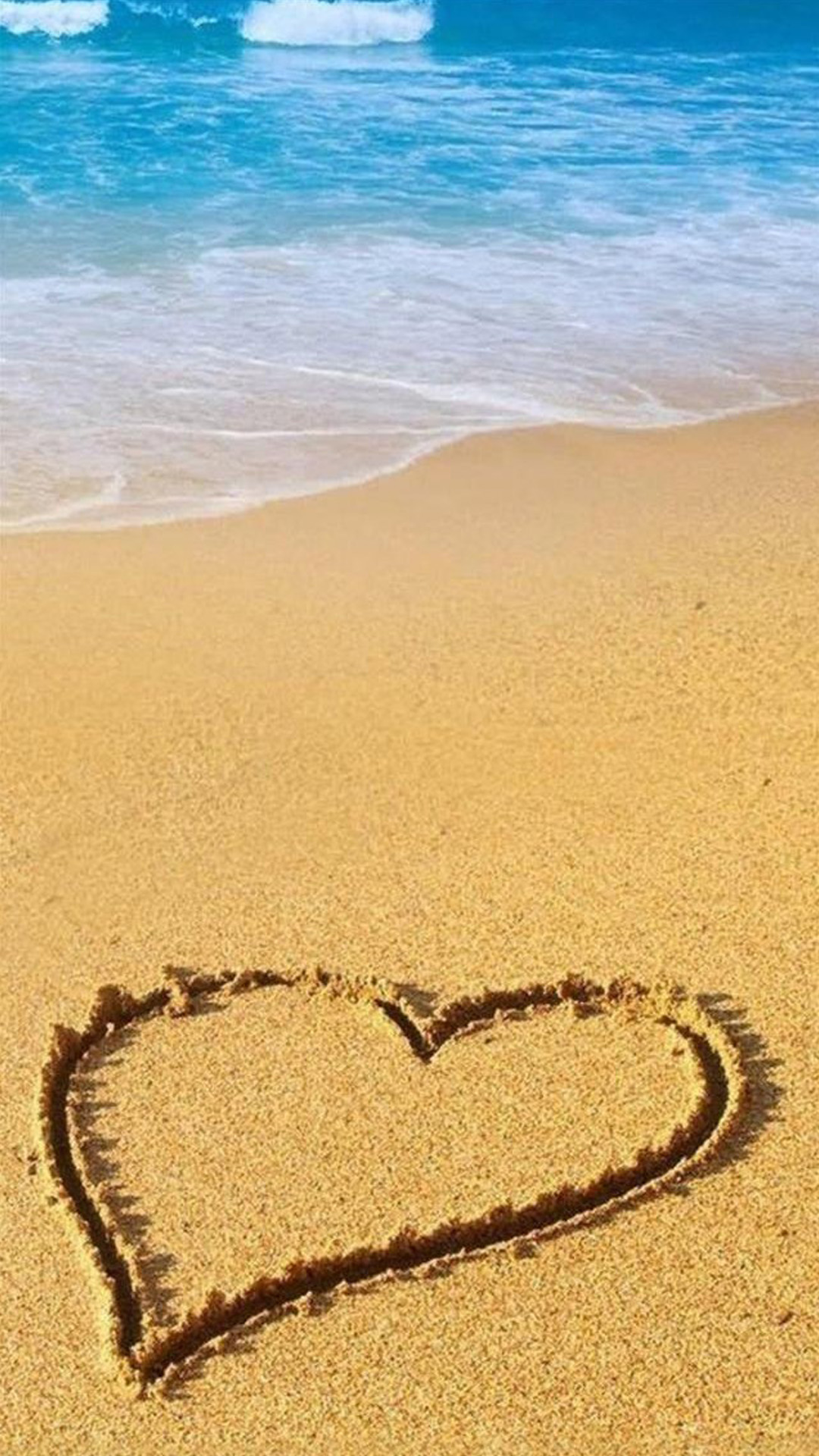 Love Beach Sand iPhone Wallpaper