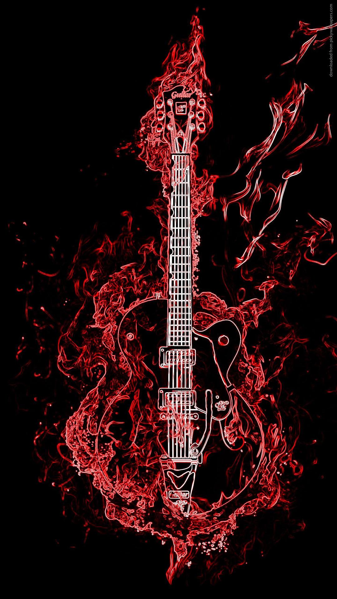 Neon Guitar Wallpaper iPhone resolution 1080x1920