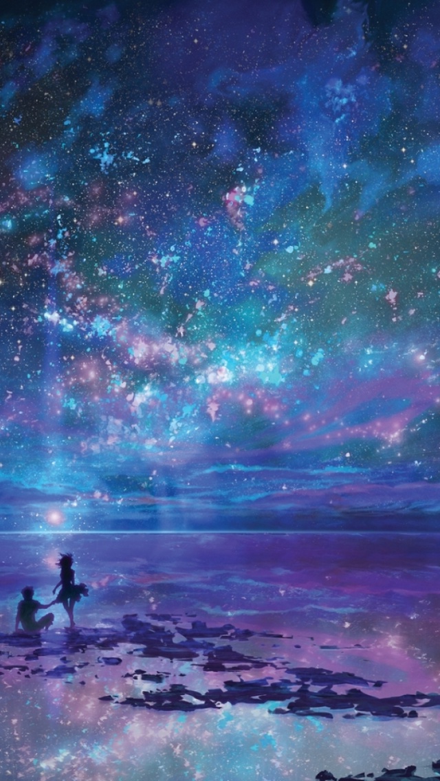 Night stars Ocean Iphone Wallpaper