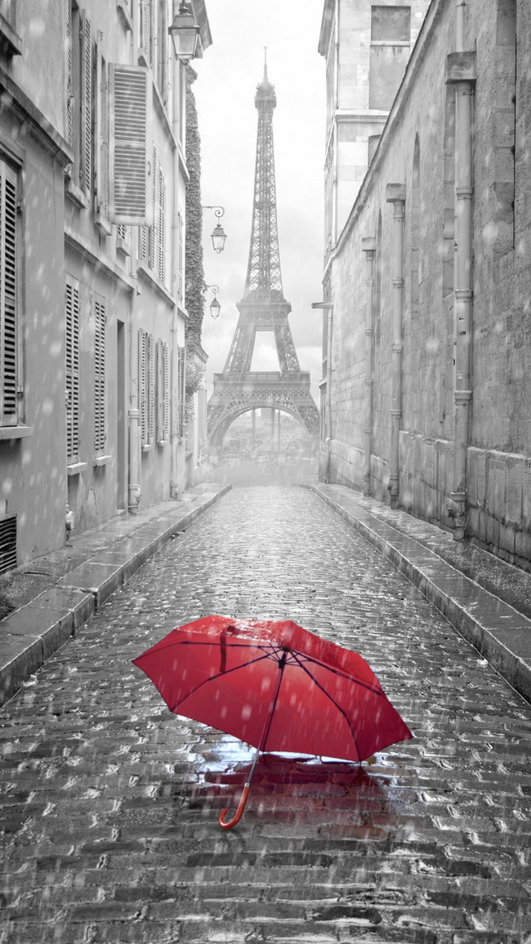Paris France Rain Eiffel Tower iPhone Wallpaper
