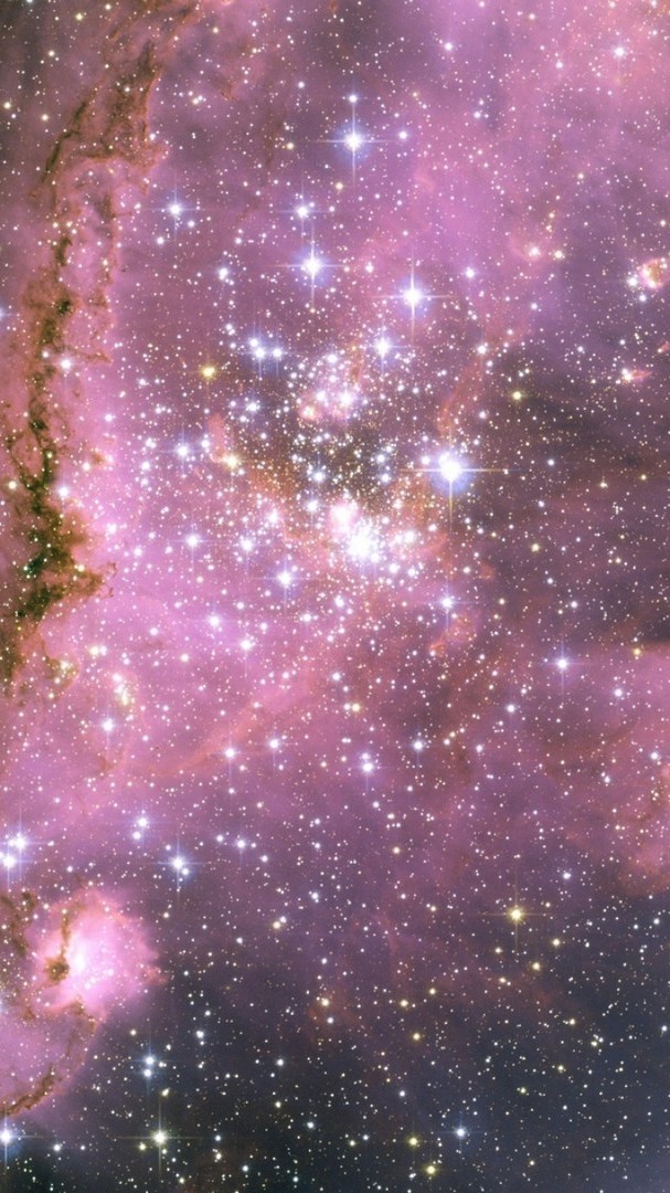 Pink Light Galaxy Iphone Stars Wallpaper resolution 607x1080
