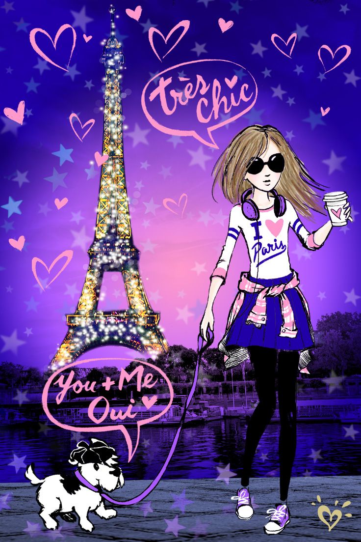 Purple Cute Girly Paris Wallpaper iPhone