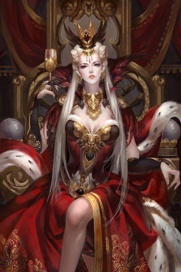 Queen Fantasy Red Dress iPhone Wallpaper