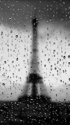 Rain In Paris Eiffel Tower iPhone Wallpaper