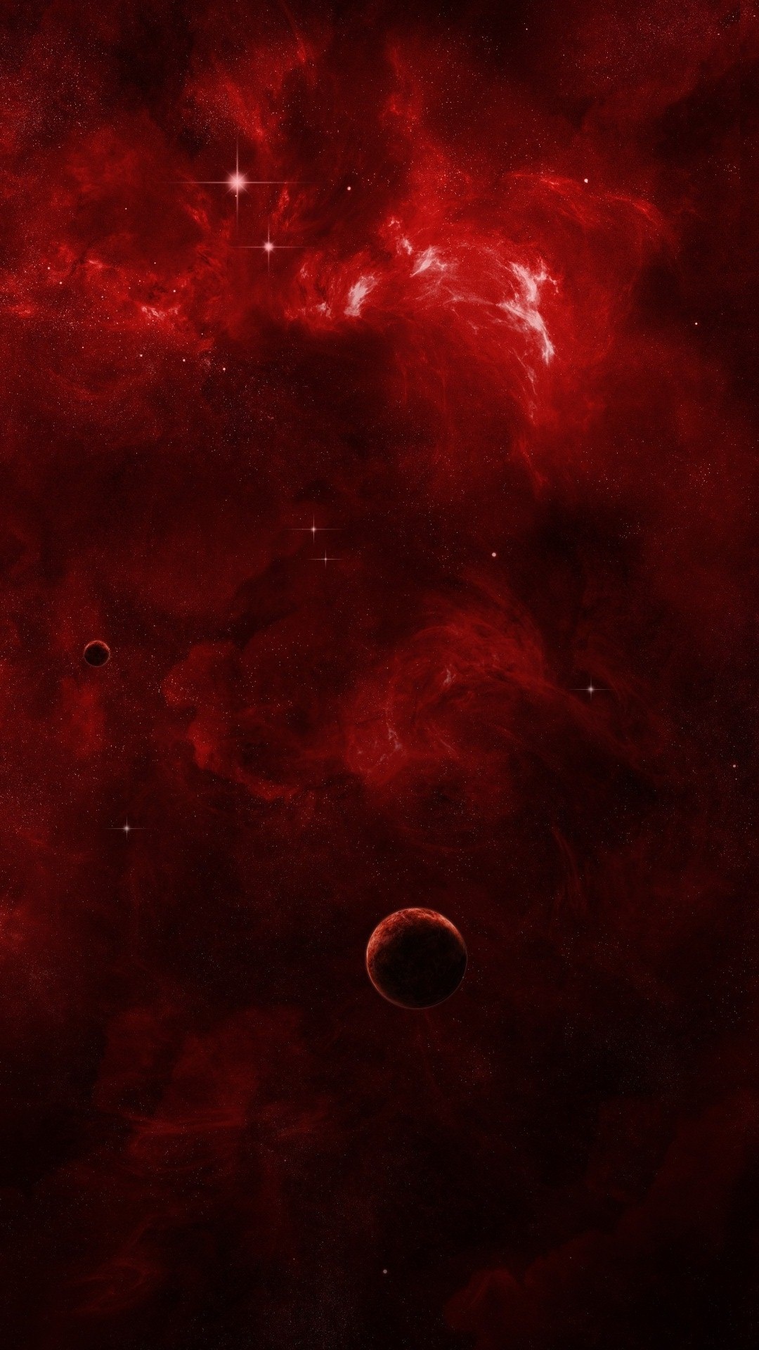 Red Nebula Wallpaper HD resolution 1080x1920