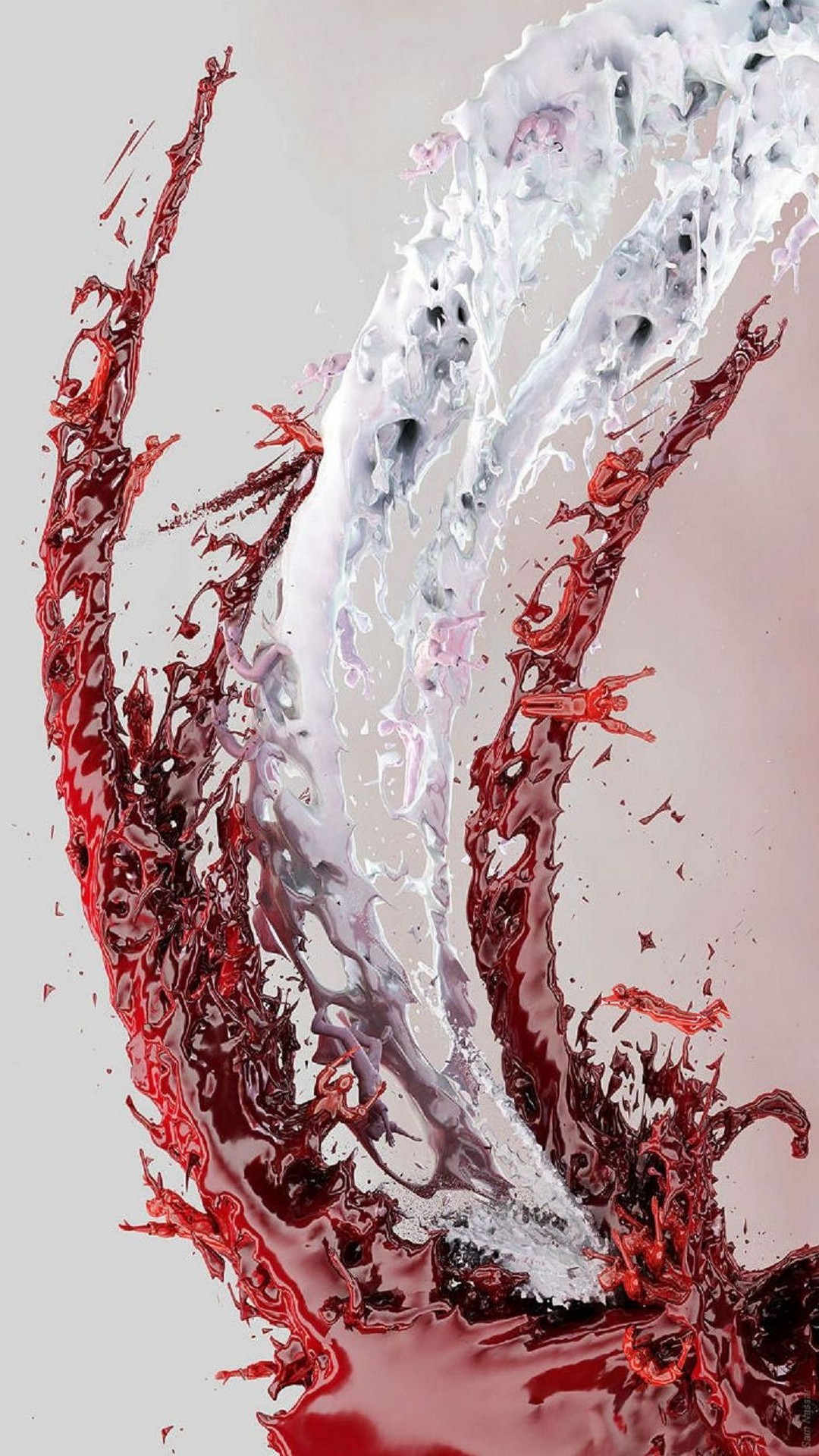 Red and White Liquid iPhone Wallpaper resolution 1080x1920