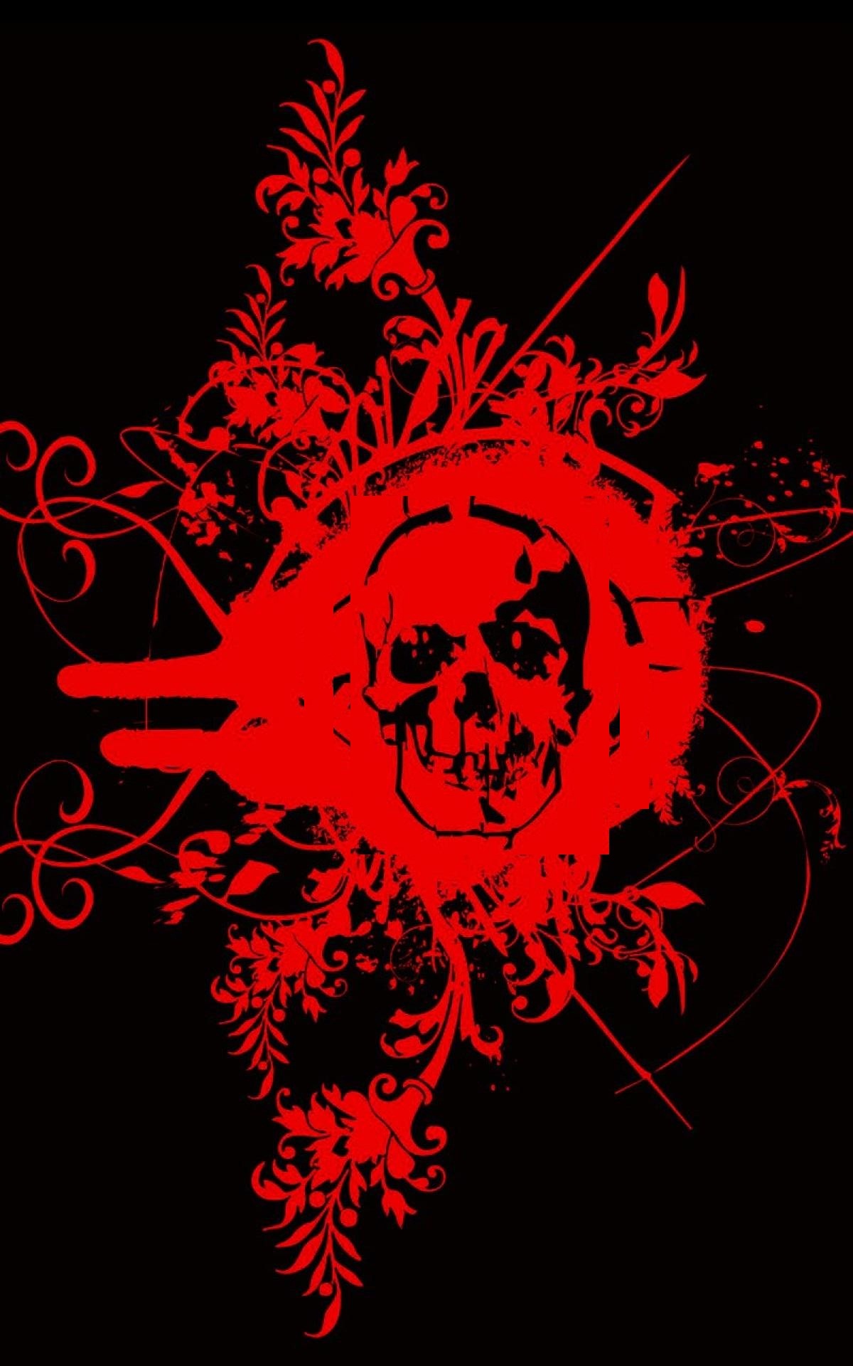 Skull Red Art Wallpaper iPhone resolution 1200x1920
