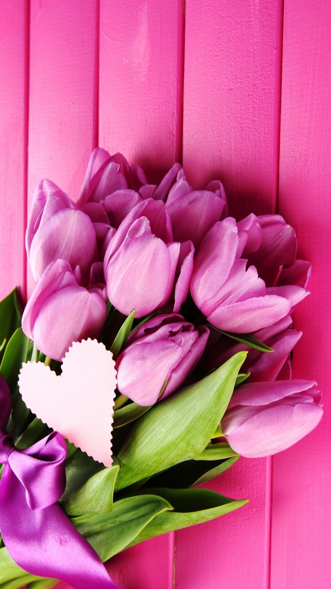 Violet Tulips Bouquet Wallpaper iPhone