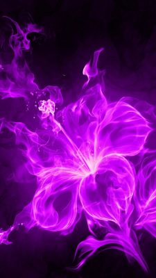 3D Purple Flower iPhone Wallpaper