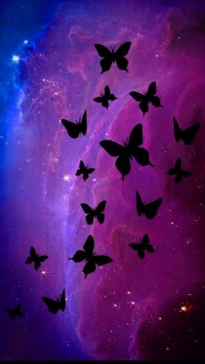 Black Butterfly Purple iPhone 7 Wallpaper
