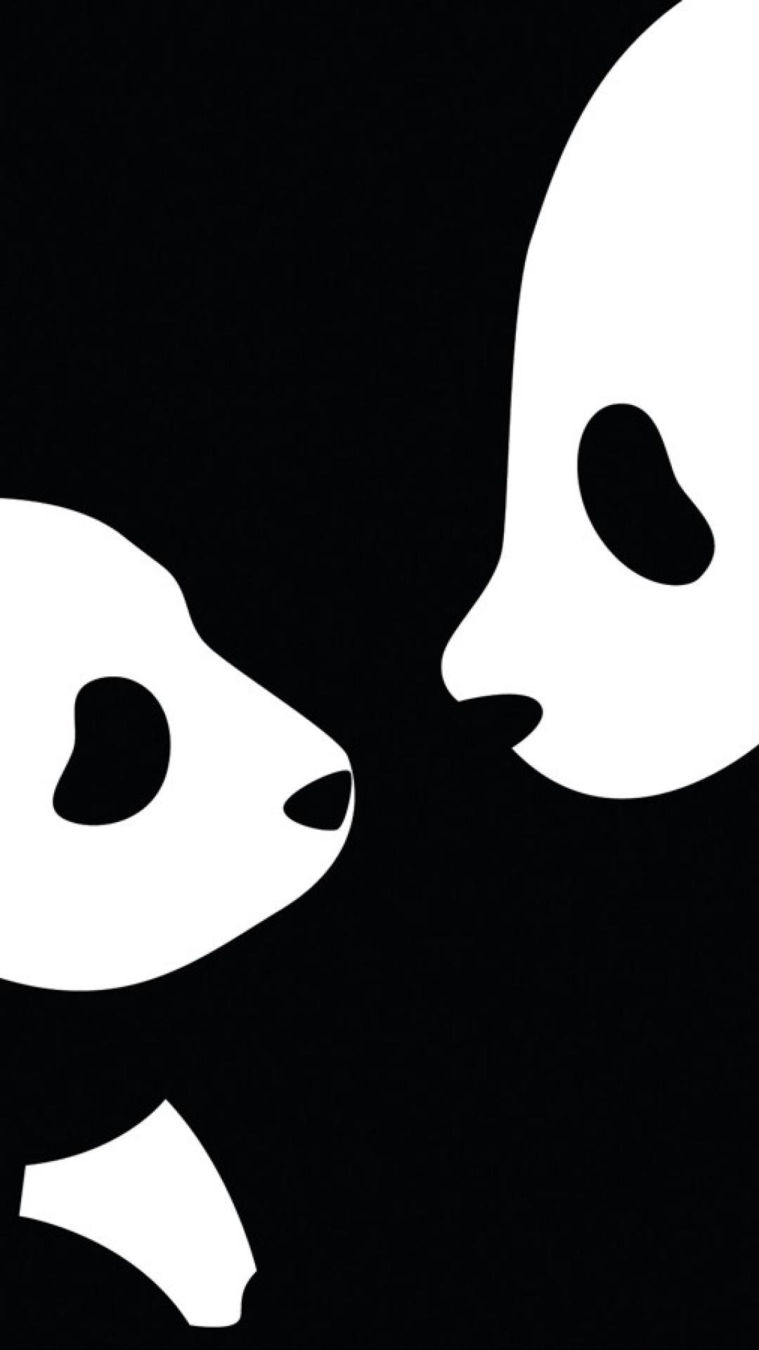 Black and White Panda iPhone Wallpaper