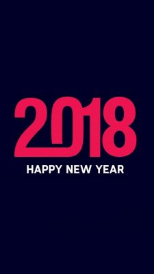 iPhone Wallpaper Happy New Year 2018 Text