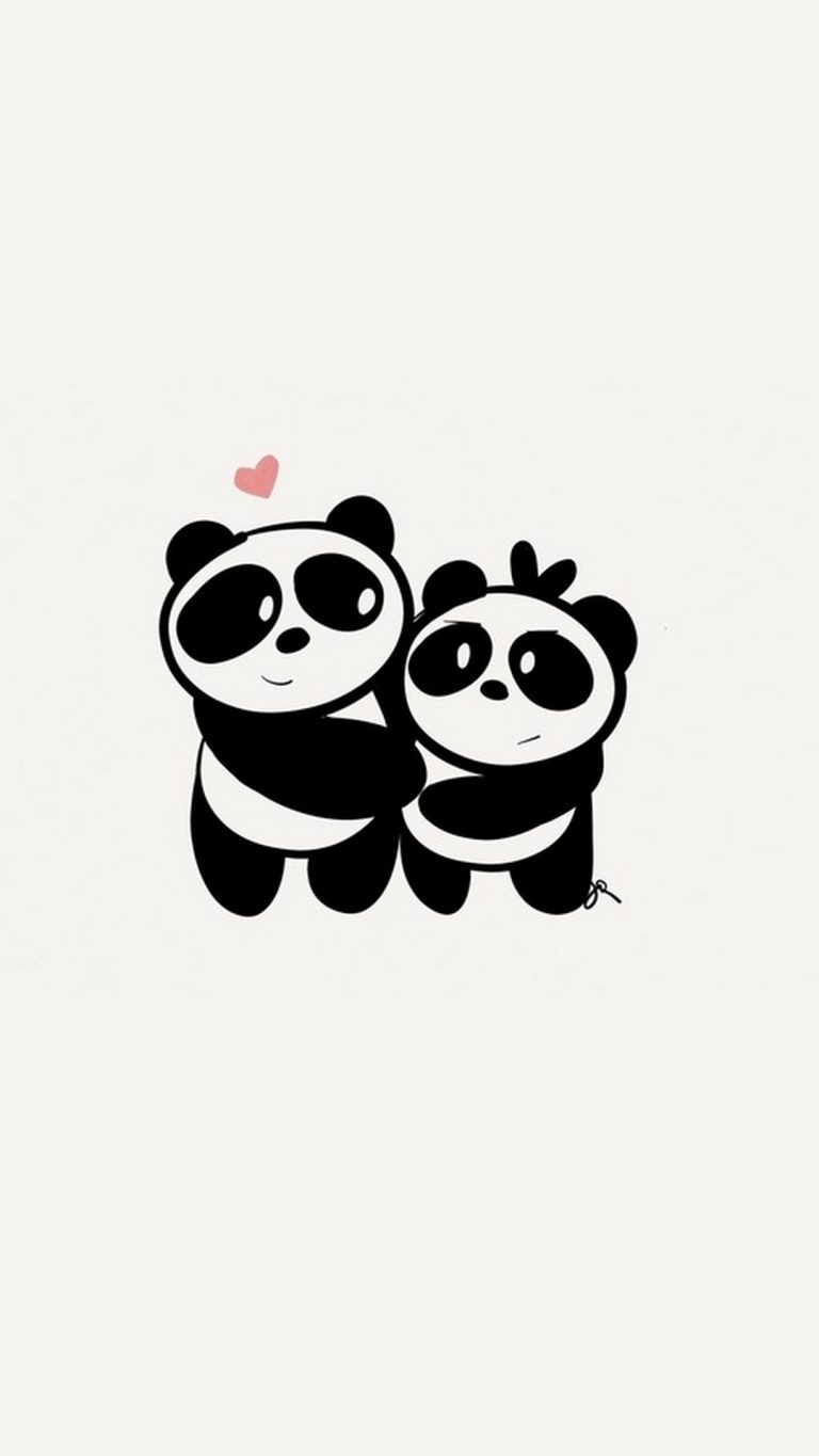 iPhone X Cute Couple Panda Wallpaper | 2021 3D iPhone Wallpaper