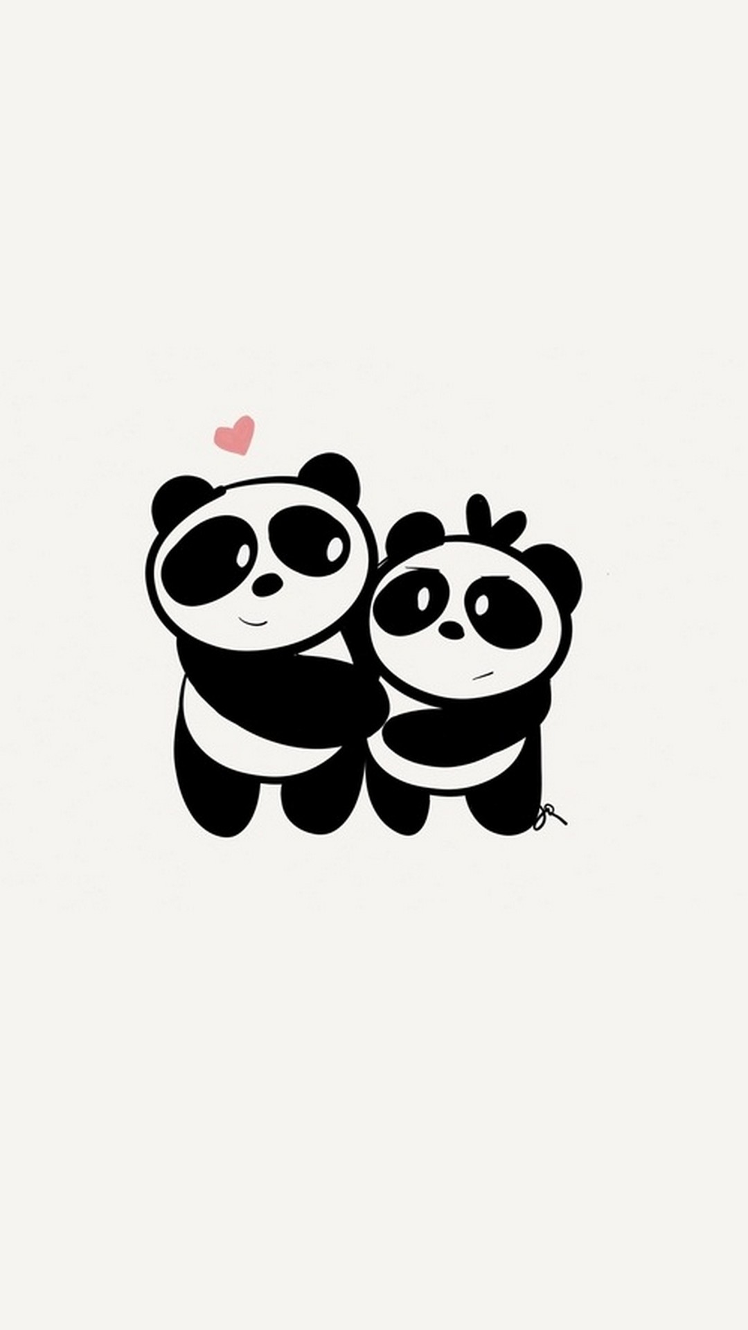 iPhone X Cute Couple Panda Wallpaper