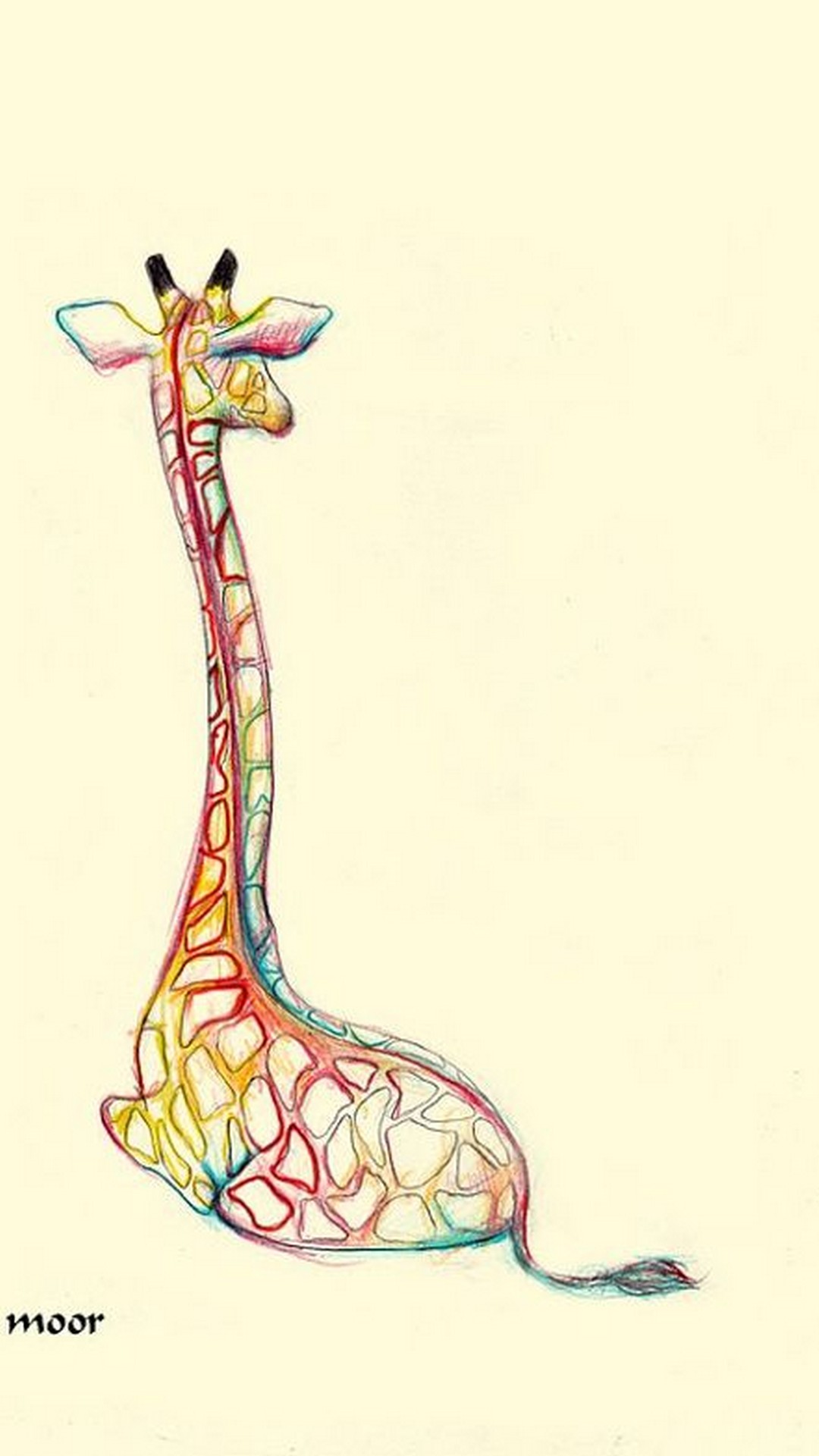 Cute Giraffe Wallpaper Art resolution 1080x1920
