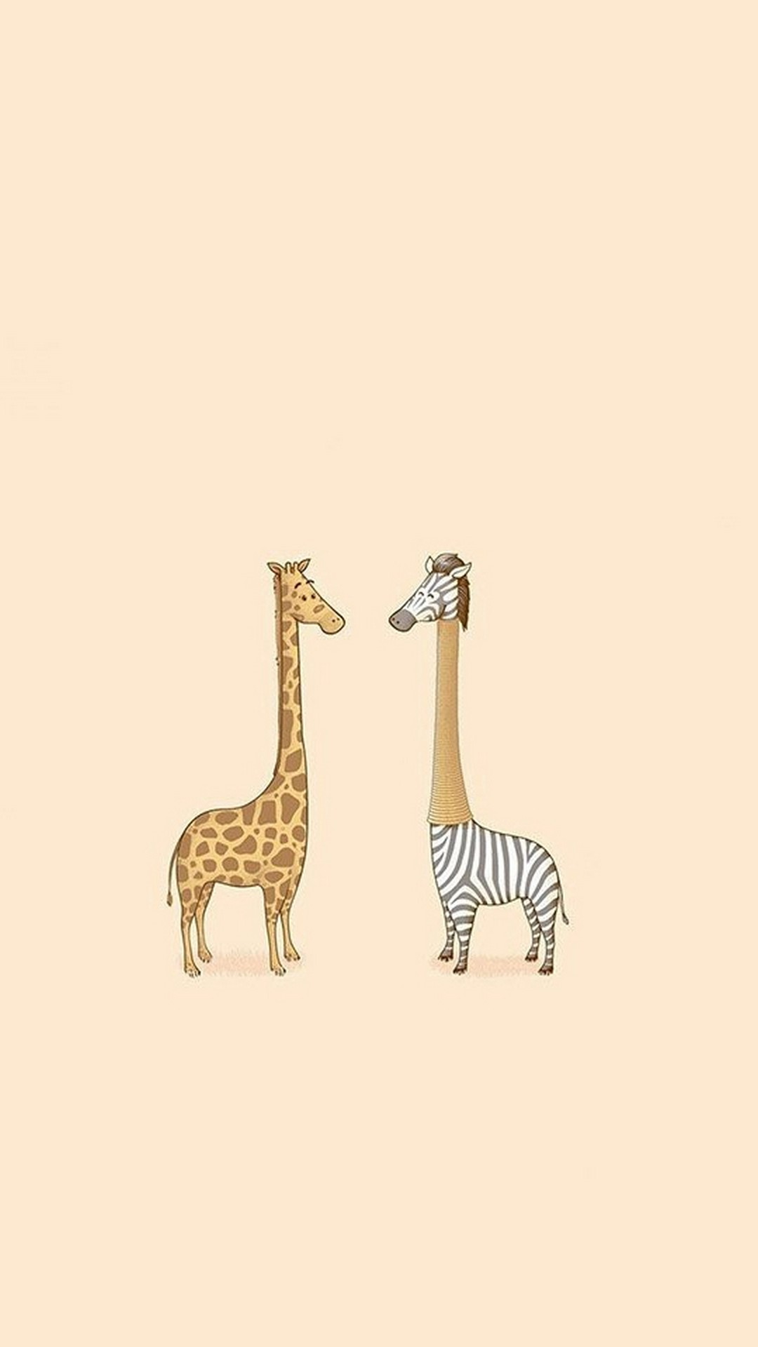 Cute Giraffe Zebra Wallpaper iPhone resolution 1080x1920