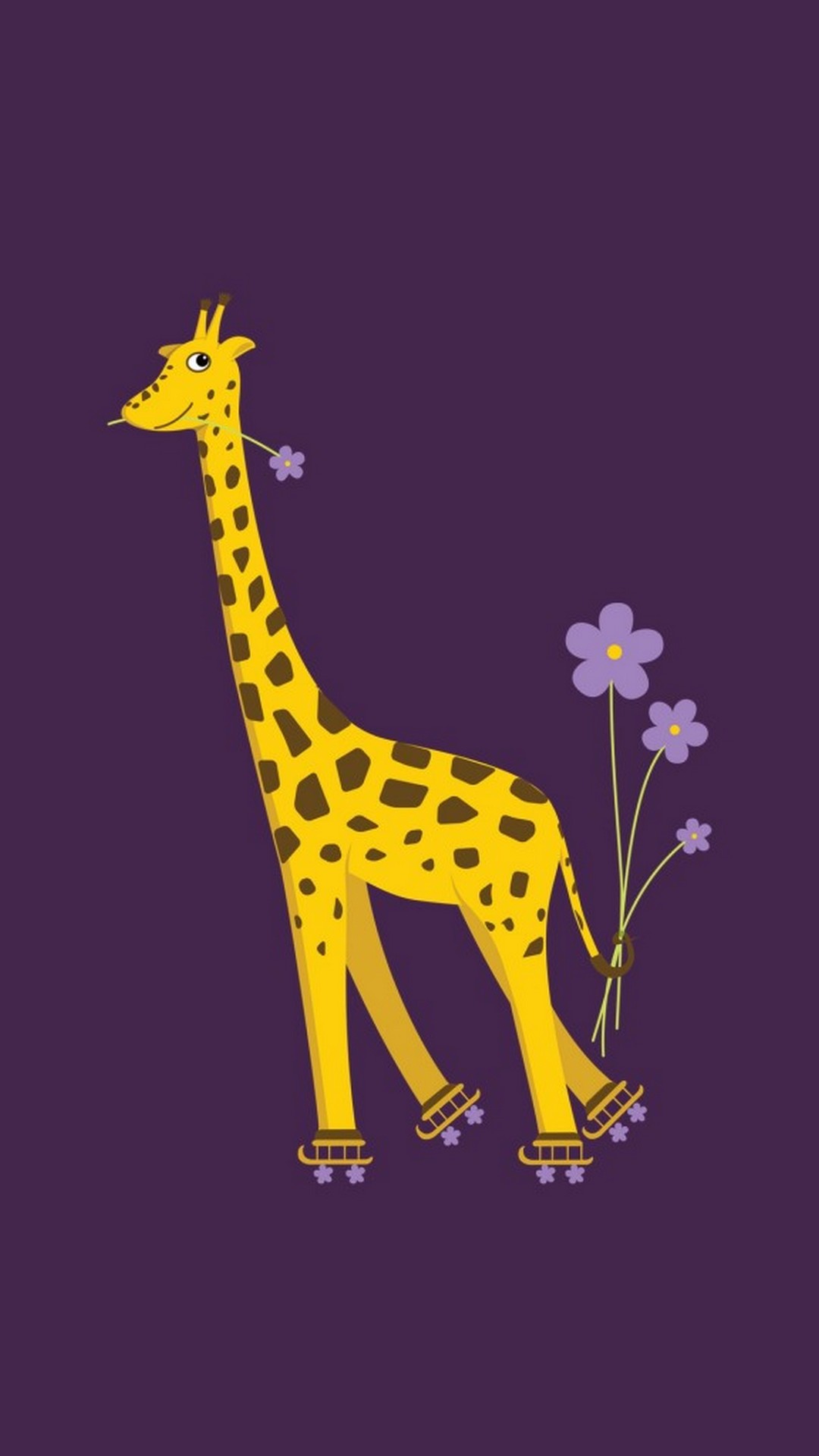 Purple Cute Giraffe iPhone Wallpaper