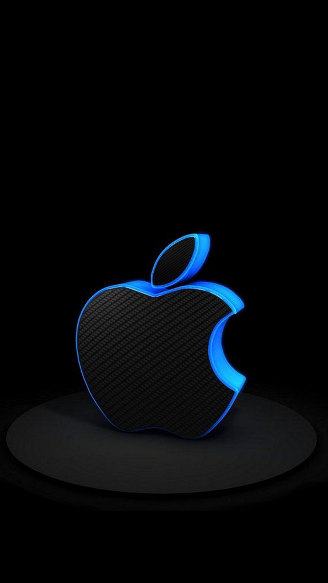 3D iPhone Logo Wallpaper Blue with HD Resolution 1080X1920