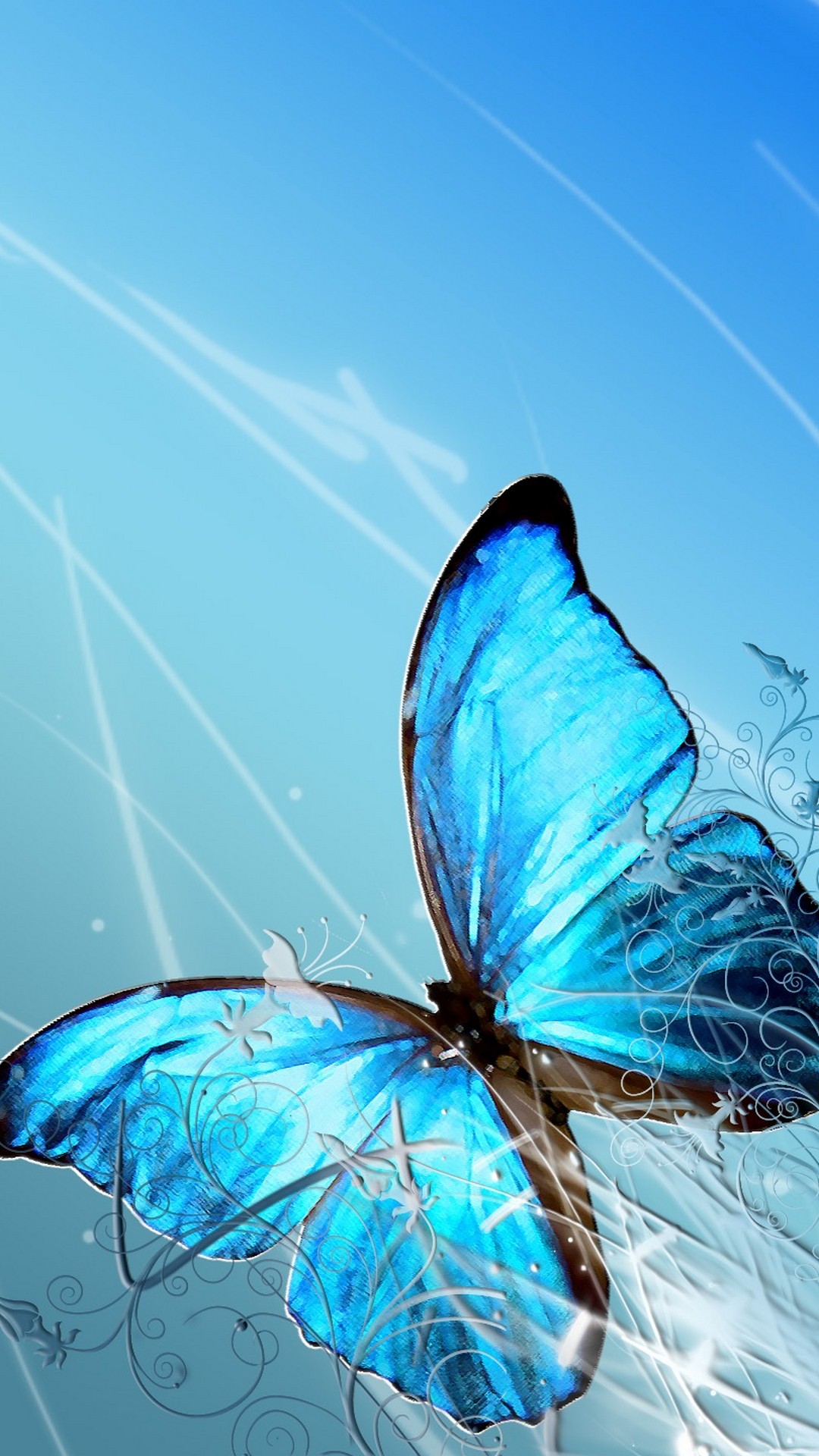 Blue Butterfly Wallpaper iPhone resolution 1080x1920