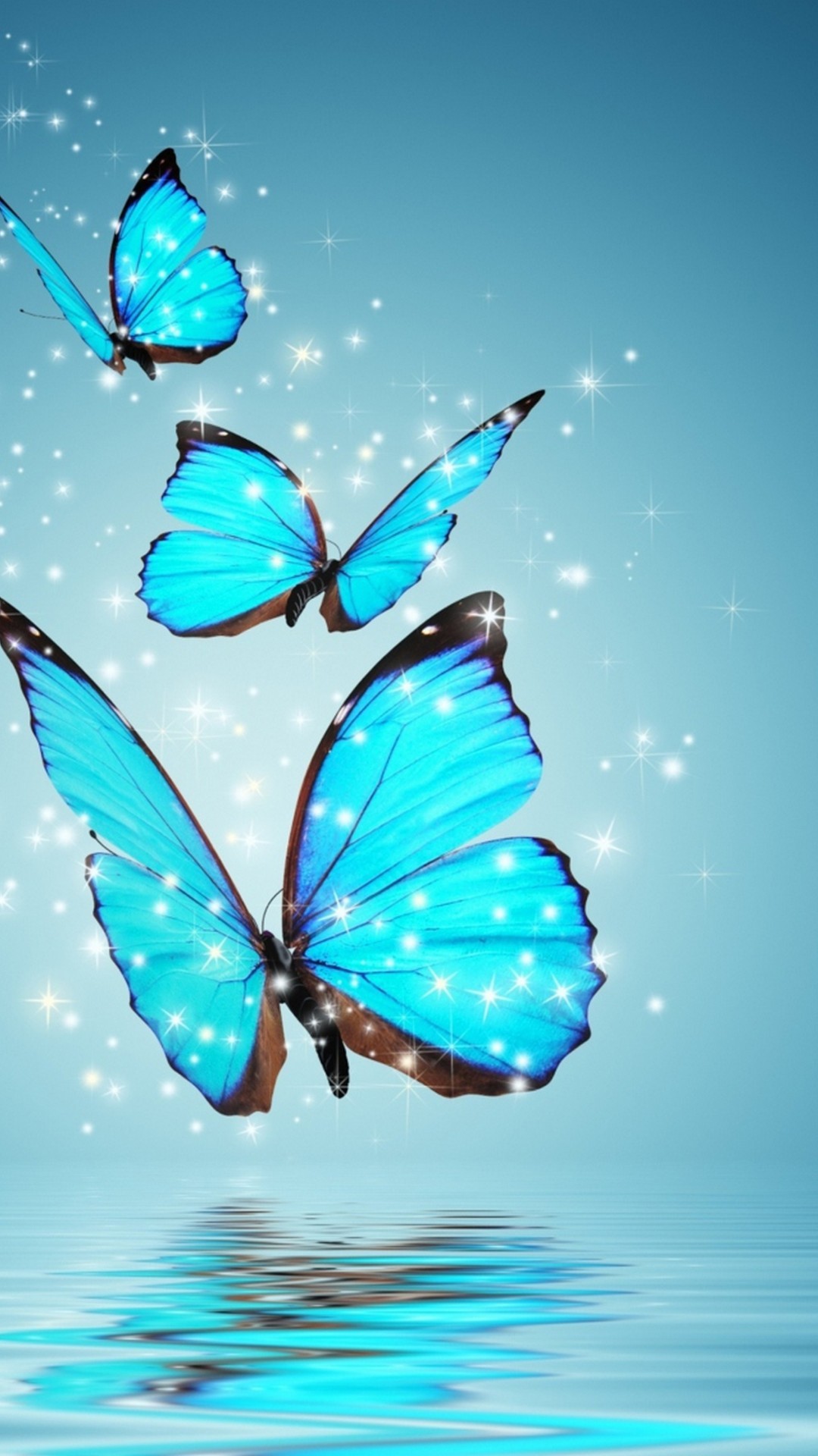 Wallpaper Blue Butterfly iPhone resolution 1080x1920