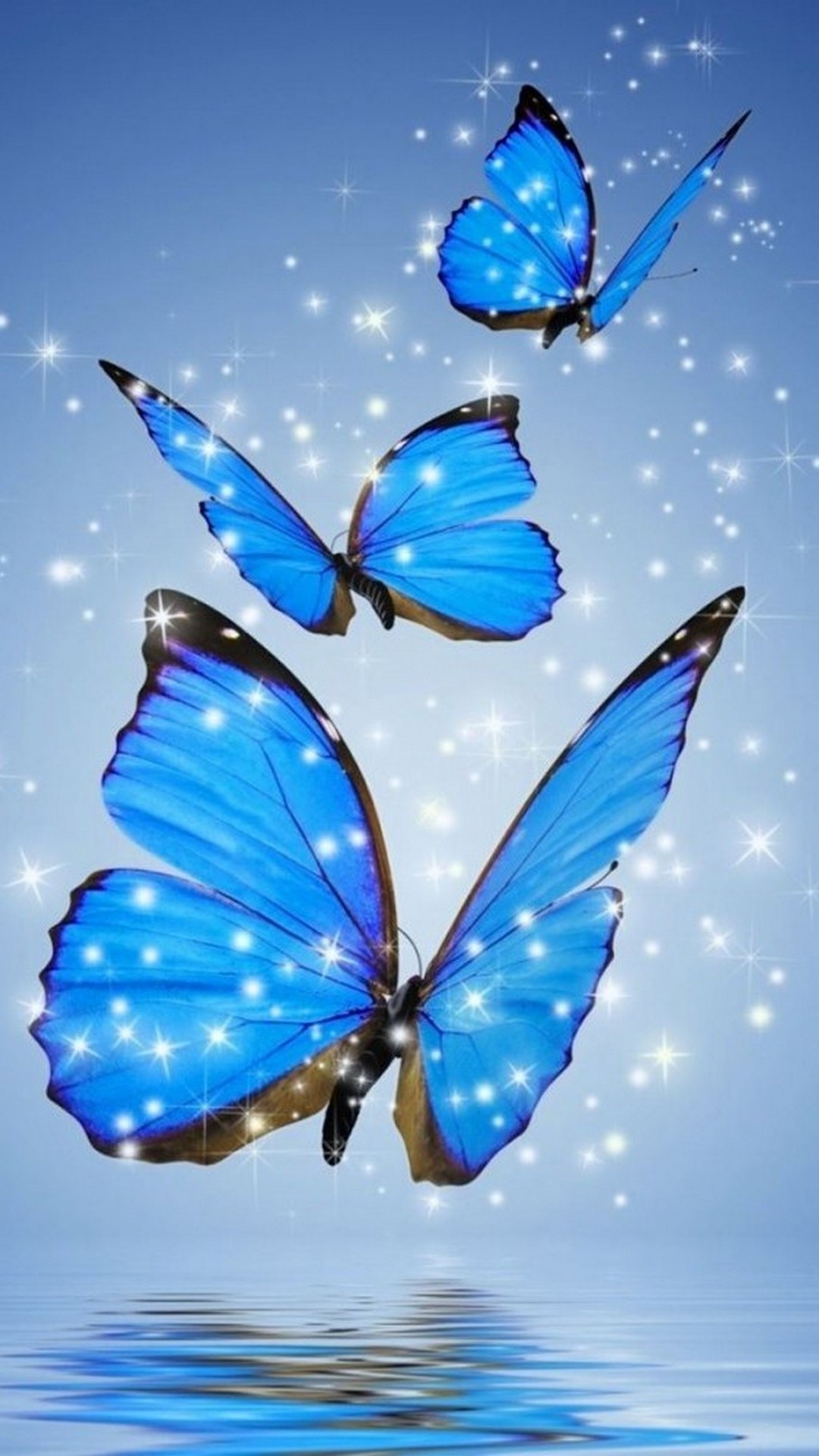 Wallpaper iPhone Blue Butterfly with HD Resolution 1080X1920