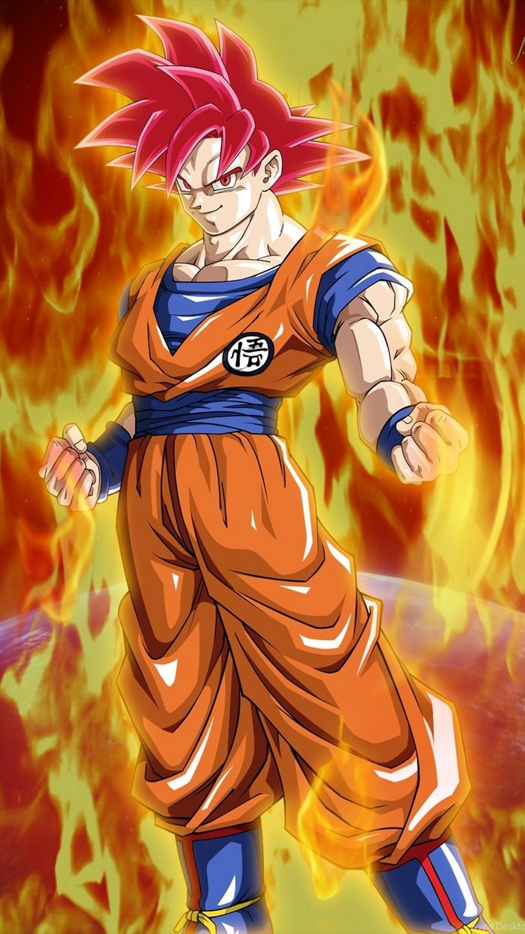 Goku Super Saiyan God Wallpaper For iPhone with resolution 1080X1920 pixel. You can make this wallpaper for your iPhone 5, 6, 7, 8, X backgrounds, Mobile Screensaver, or iPad Lock Screen