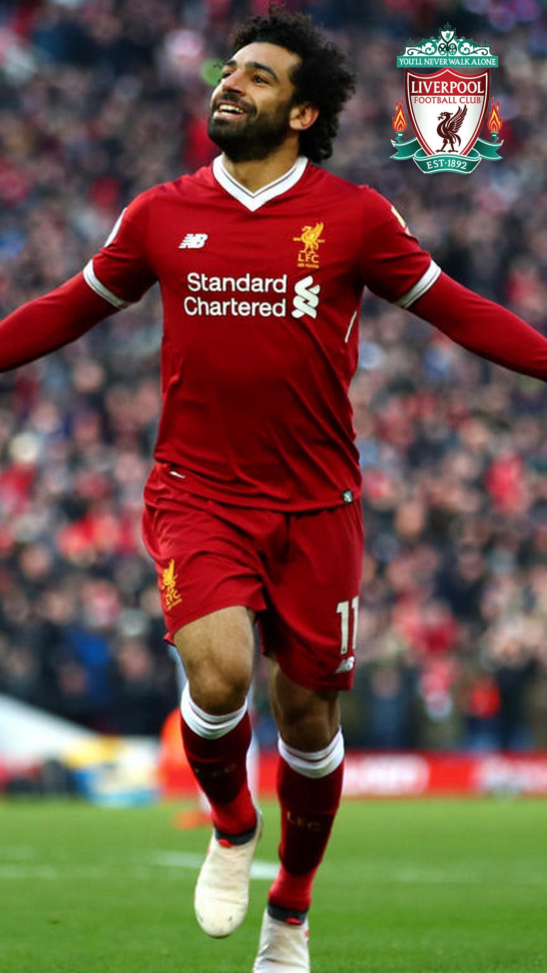 Liverpool Mohamed Salah Wallpaper For iPhone with resolution 1080X1920 pixel. You can make this wallpaper for your iPhone 5, 6, 7, 8, X backgrounds, Mobile Screensaver, or iPad Lock Screen
