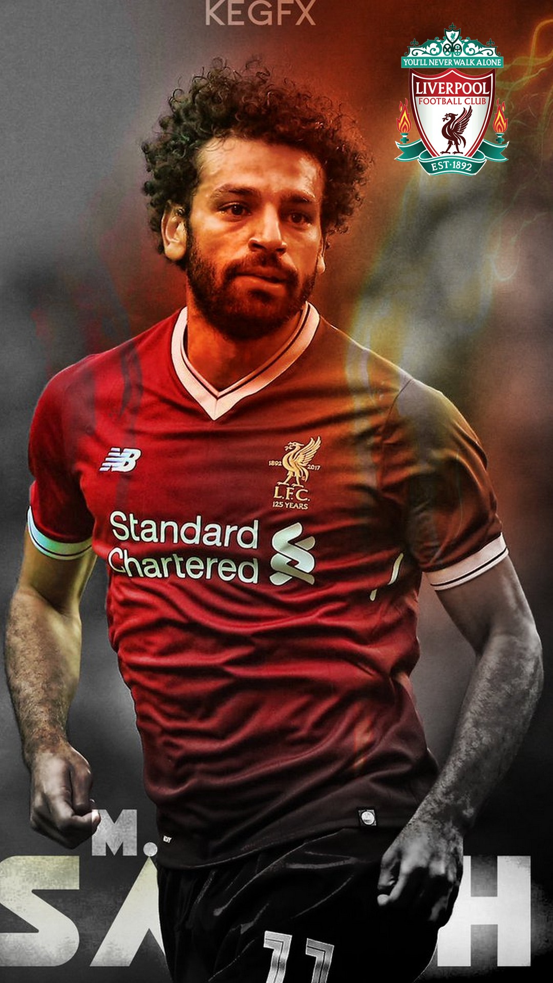 iPhone Wallpaper Salah Liverpool with image resolution 1080x1920 pixel. You can make this wallpaper for your iPhone 5, 6, 7, 8, X backgrounds, Mobile Screensaver, or iPad Lock Screen