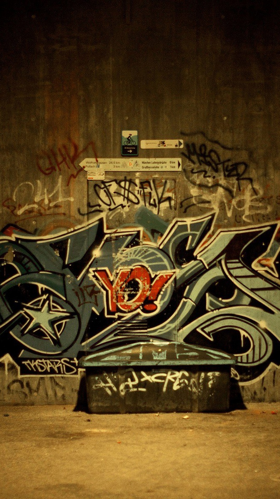Graffiti Font Wallpaper For iPhone with resolution 1080X1920 pixel. You can make this wallpaper for your iPhone 5, 6, 7, 8, X backgrounds, Mobile Screensaver, or iPad Lock Screen