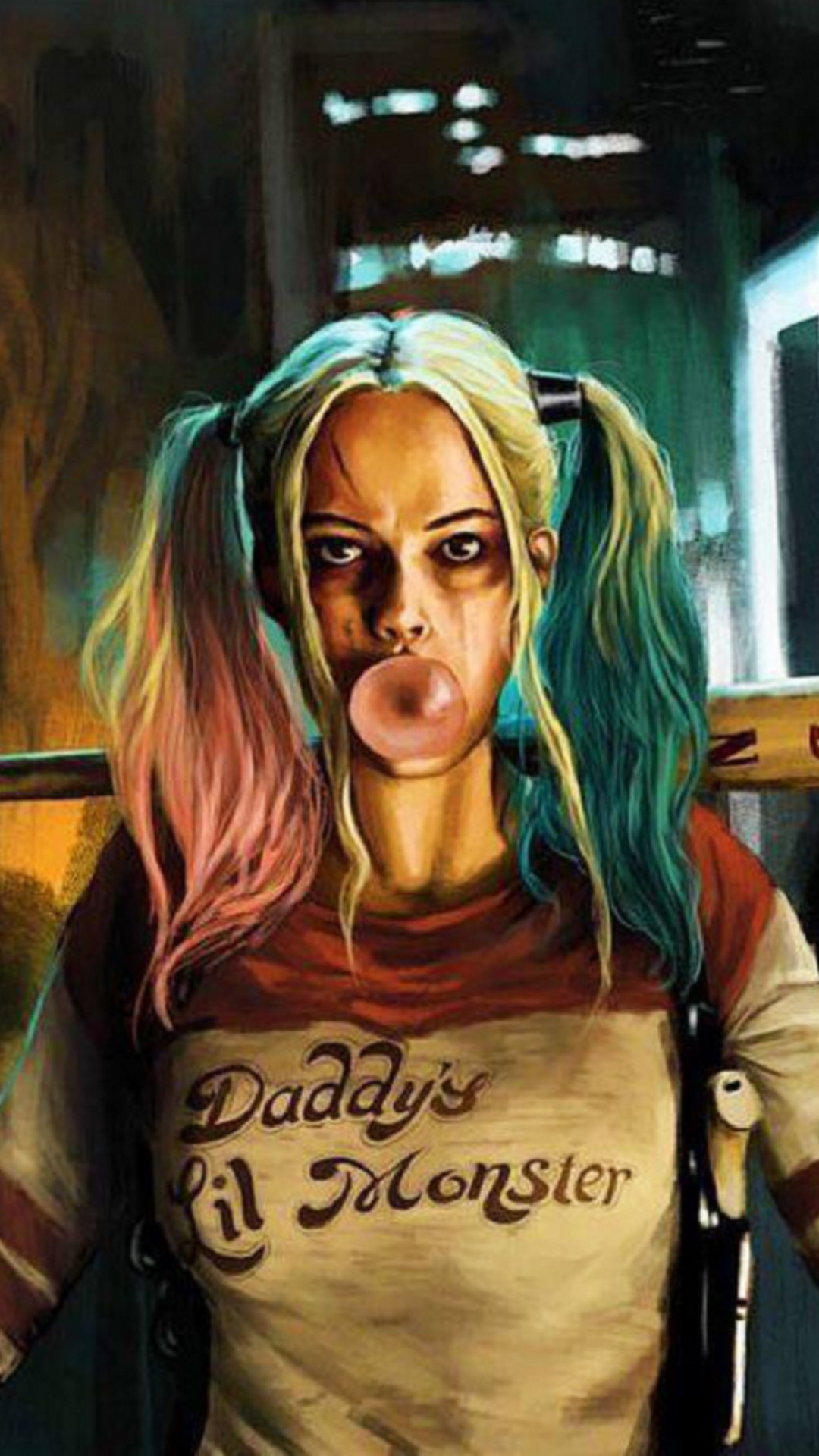 Harley Quinn iPhone Wallpaper with image resolution 1080x1920 pixel. You can make this wallpaper for your iPhone 5, 6, 7, 8, X backgrounds, Mobile Screensaver, or iPad Lock Screen