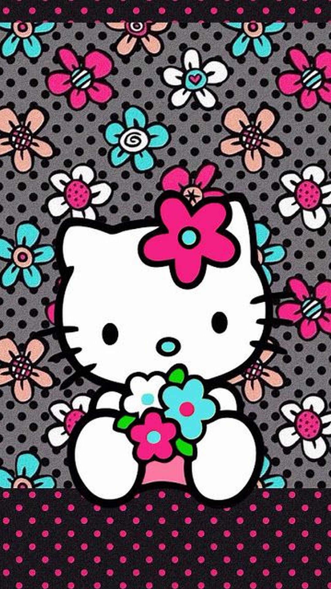 Wallpaper iPhone Hello Kitty Images with resolution 1080X1920 pixel. You can make this wallpaper for your iPhone 5, 6, 7, 8, X backgrounds, Mobile Screensaver, or iPad Lock Screen