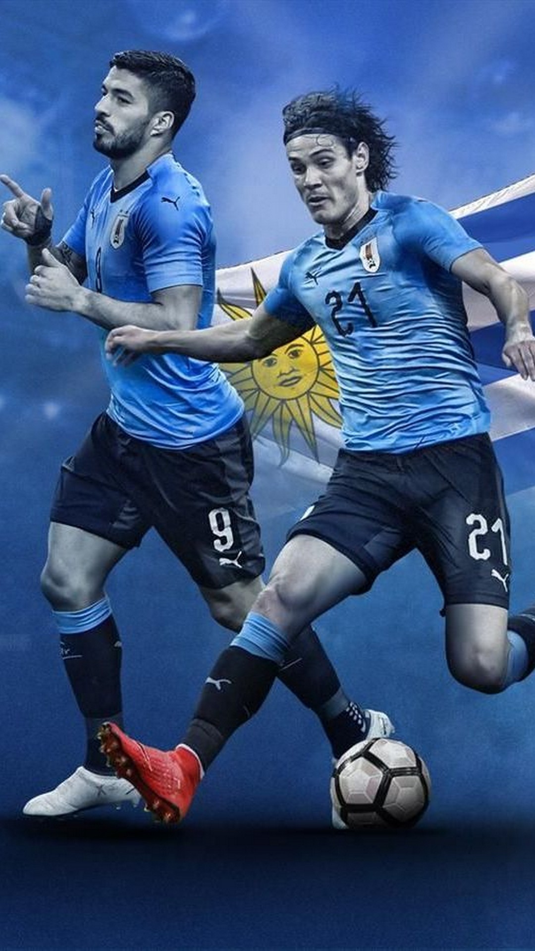 iPhone Wallpaper Uruguay National Team with image resolution 1080x1920 pixel. You can make this wallpaper for your iPhone 5, 6, 7, 8, X backgrounds, Mobile Screensaver, or iPad Lock Screen