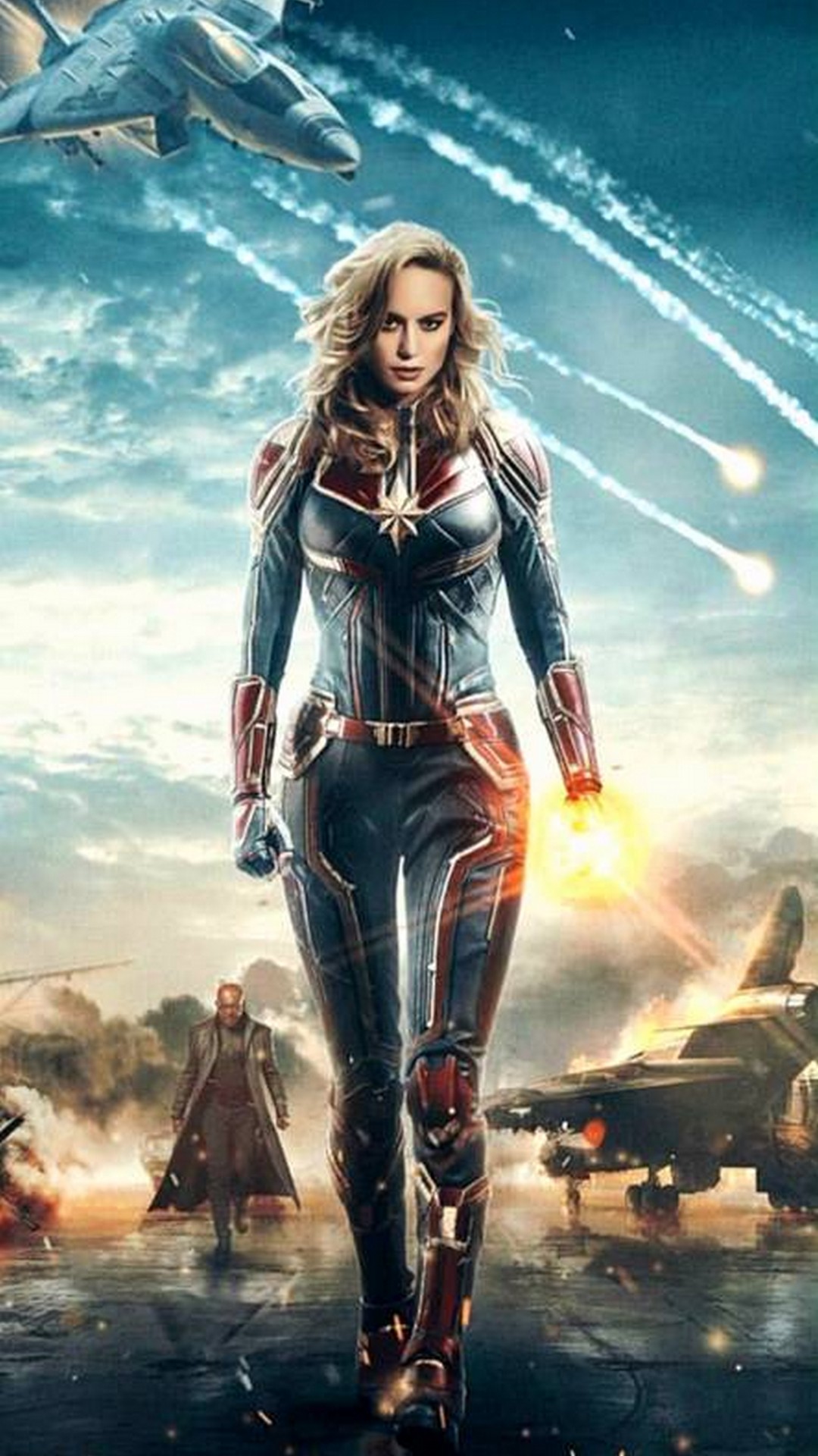 Captain Marvel Wallpaper iPhone With high-resolution 1080X1920 pixel. You can use this wallpaper for your iPhone 5, 6, 7, 8, X backgrounds, Mobile Screensaver, or iPad Lock Screen